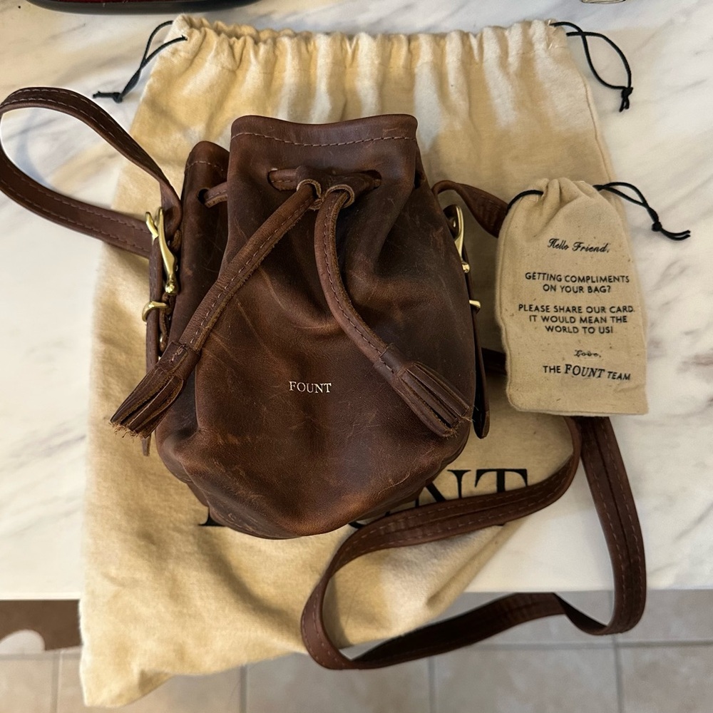 Fount Brown Belt Bag with Adjustable Strap and Drawstring Closure